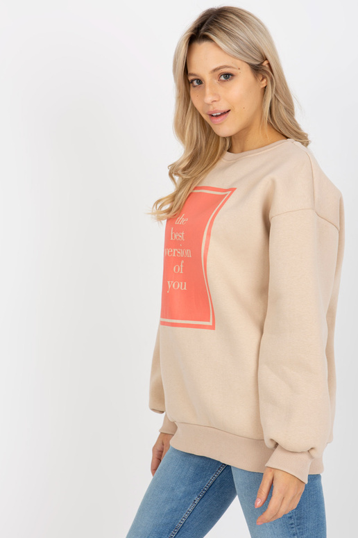Béžová oversize mikina s potiskem