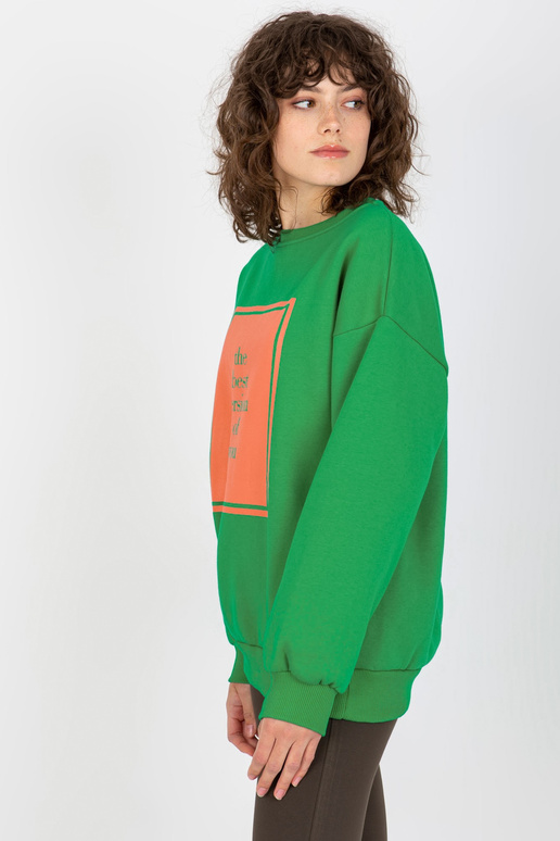 Zelená oversize mikina s potiskem