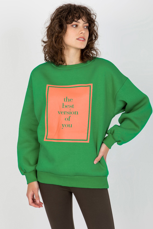 Zelená oversize mikina s potiskem