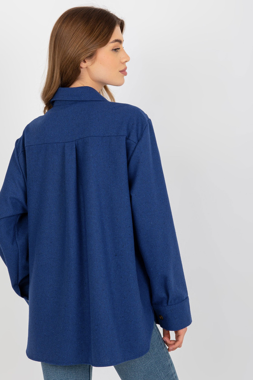 Tmavě modrá dámská vlněná košile...
