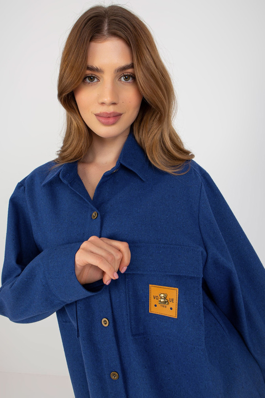 Tmavě modrá dámská vlněná košile...