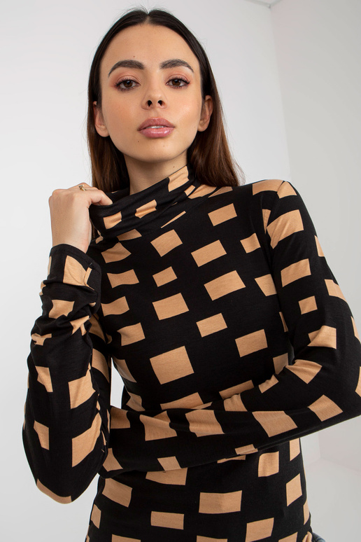 Černá a velbloudí halenka s rolákem s...