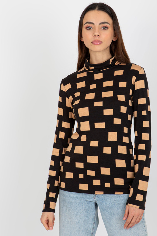 Černá a velbloudí halenka s rolákem s...