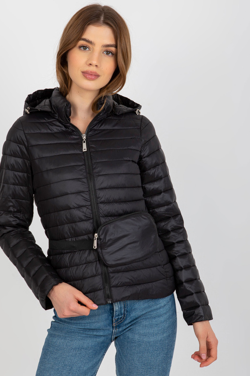 Černá přechodná prošívaná bunda s... Černá přechodná prošívaná bunda s...