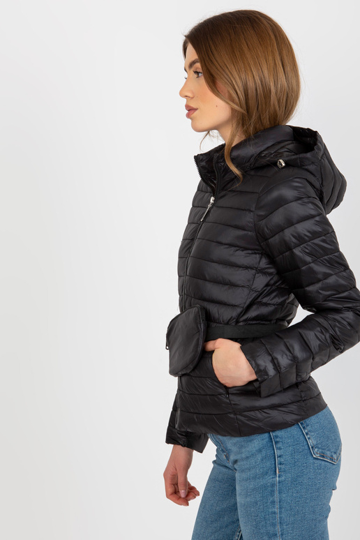 Černá přechodná prošívaná bunda s... Černá přechodná prošívaná bunda s...