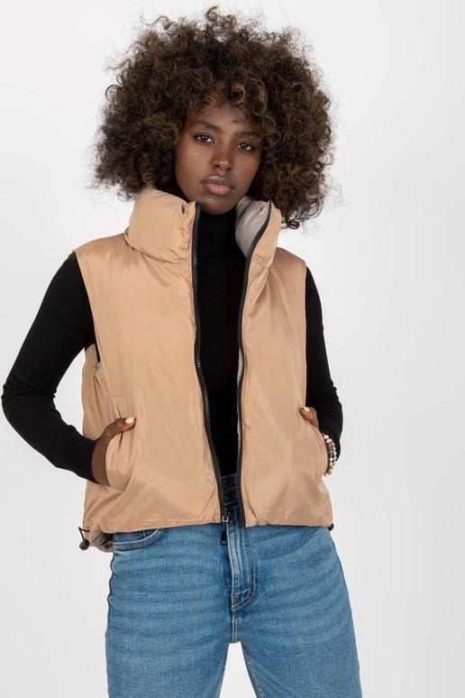 Světle šedá oboustranná péřová vesta...