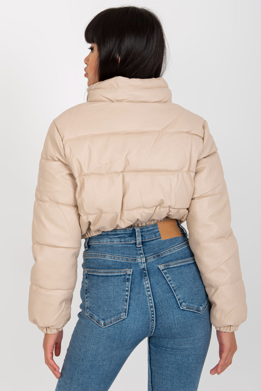 Světle béžová krátká zimní bunda s...