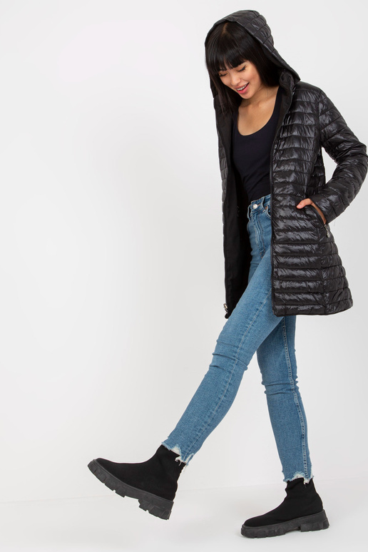 Černá oboustranná přechodová bunda s...