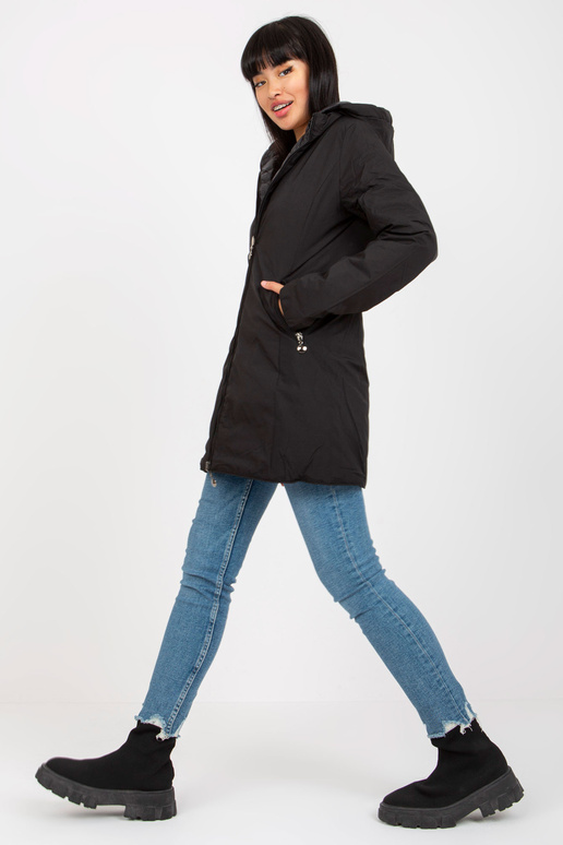 Černá oboustranná přechodová bunda s...