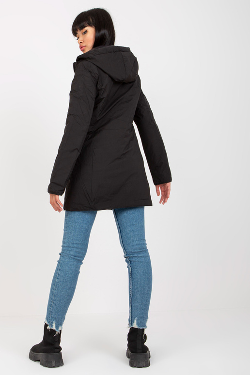 Černá oboustranná přechodová bunda s...