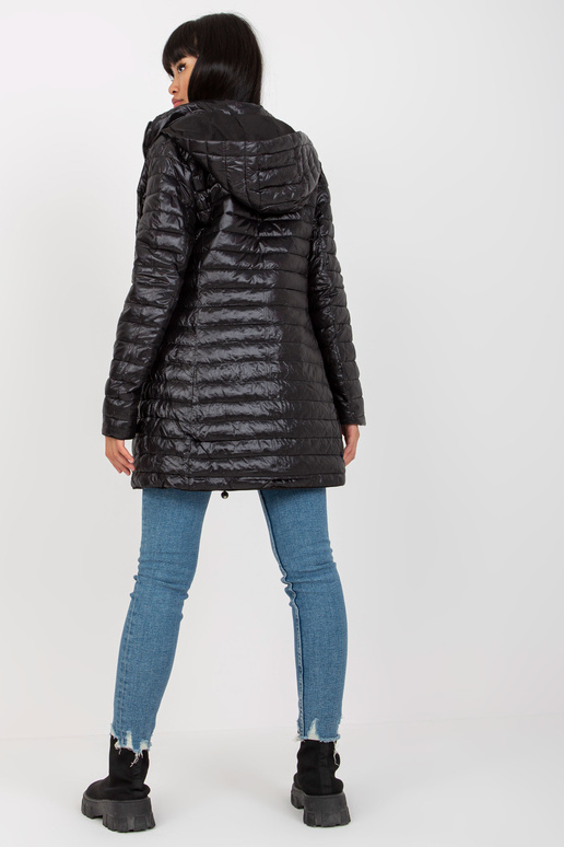 Černá oboustranná přechodová bunda s...