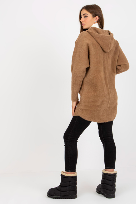 Světle hnědý dámský kabát z alpaky s...