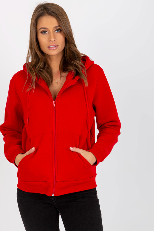 Czerwona dresowa rozpinana bluza...