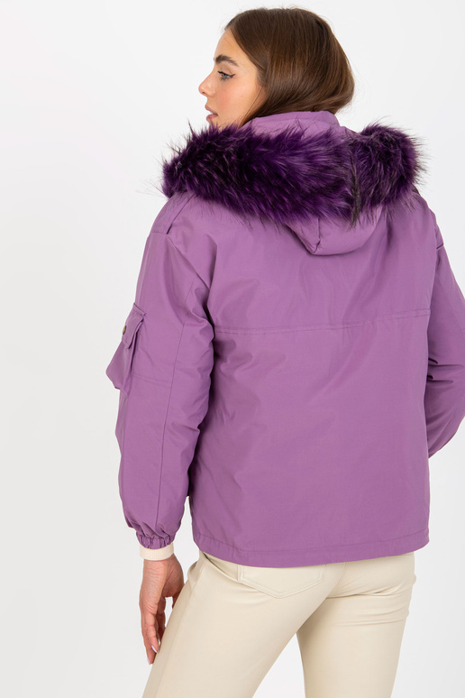Fialová zimní bunda s kapsami Fialová zimní bunda s kapsami