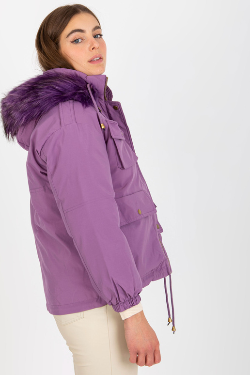 Fialová zimní bunda s kapsami Fialová zimní bunda s kapsami