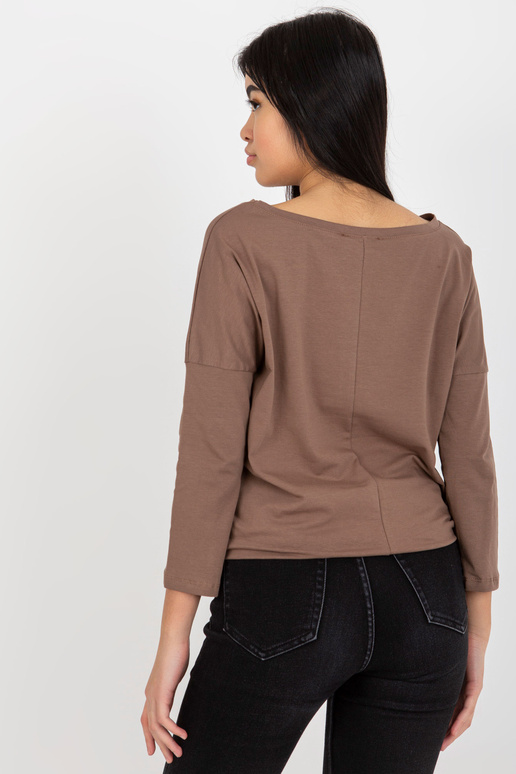 Hnědá základní denní halenka s...