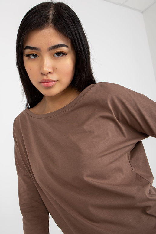 Hnědá základní denní halenka s...