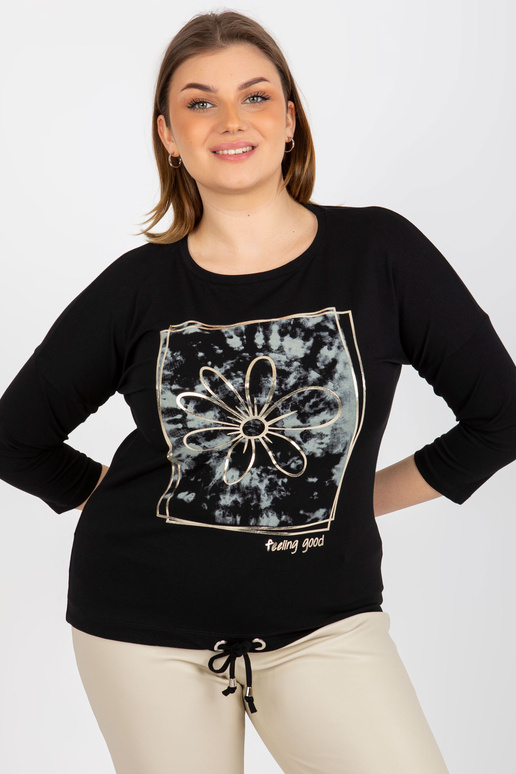 Dámská černá halenka plus size s...