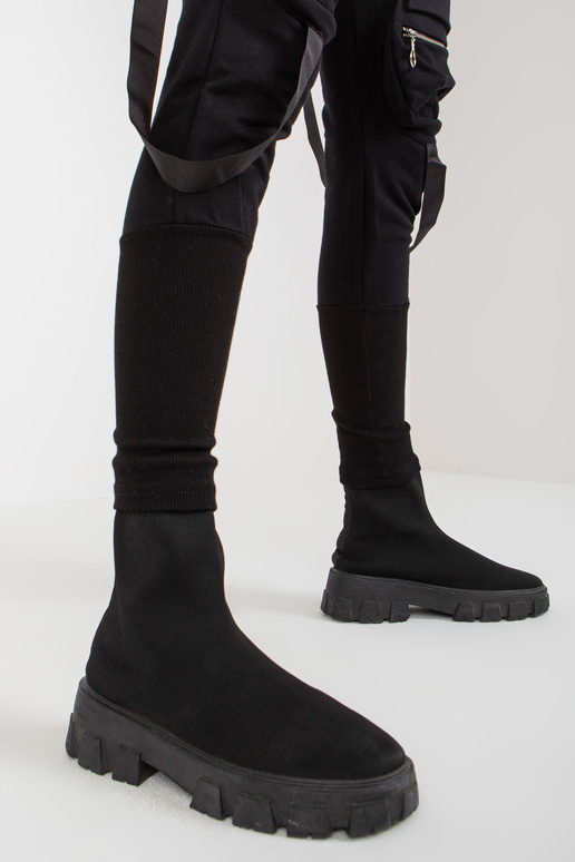 Černé dámské cargo tepláky s vázáním Černé dámské cargo tepláky s vázáním