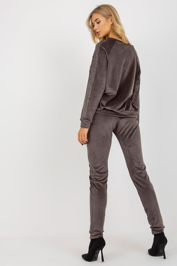 Tmavě šedý dámský velurový...