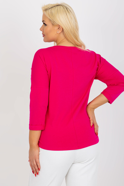 Fuchsiová bavlněná halenka s potiskem...