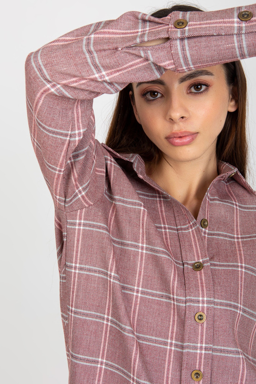 Světle růžová dámská kostkovaná...