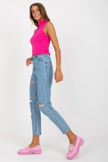 Modré dámské mom jeans s... 2