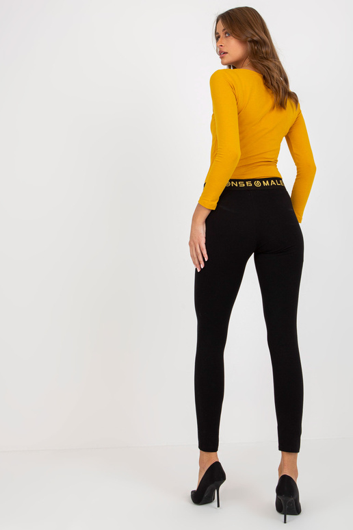 Černé bavlněné legíny pro volný čas Černé bavlněné legíny pro volný čas