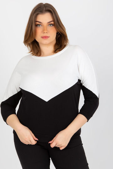 Ecru-černá základní halenka...