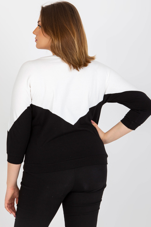 Ecru-černá základní halenka plus...