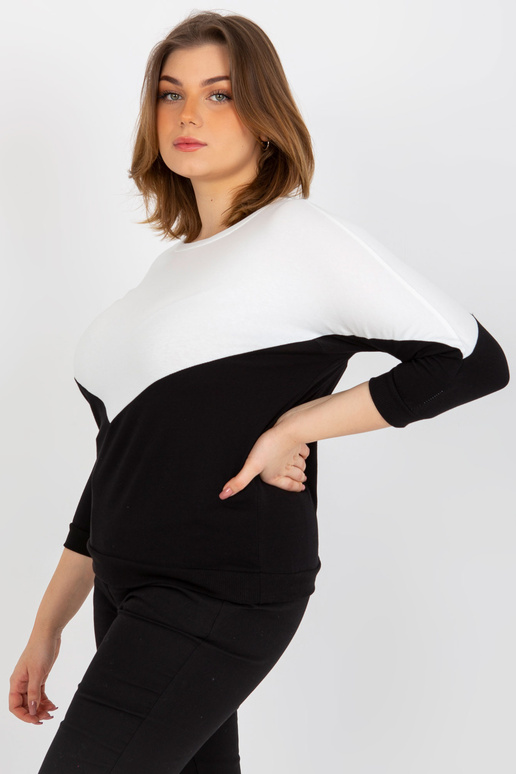 Ecru-černá základní halenka plus...