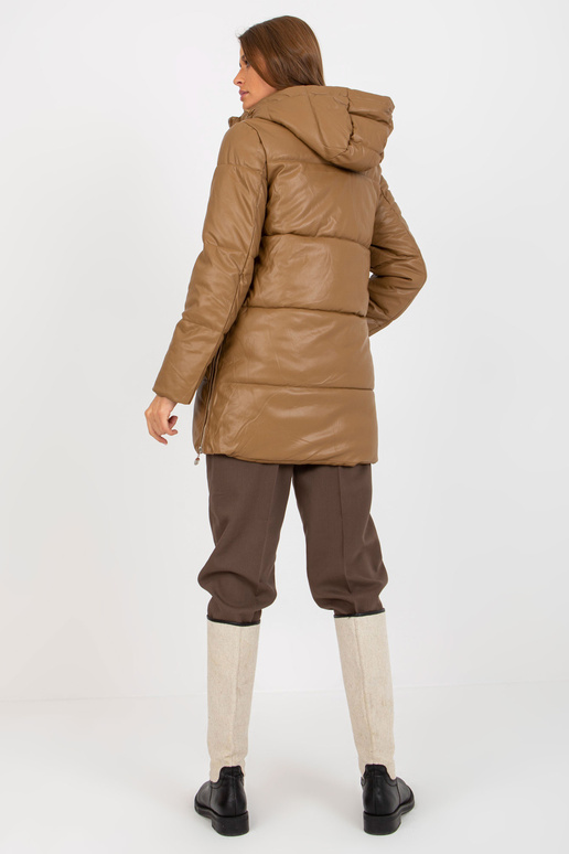 Camel Eco-Leder-Winterjacke s...