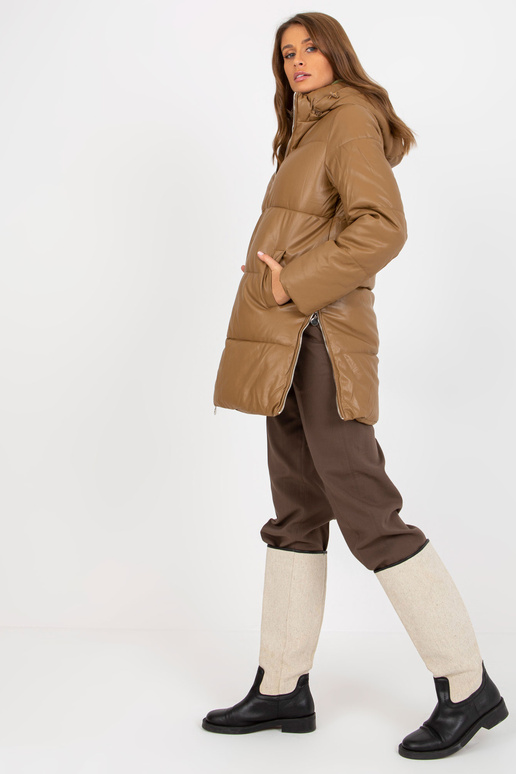 Camel Eco-Leder-Winterjacke s...