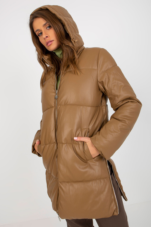 Camel Eco-Leder-Winterjacke s...