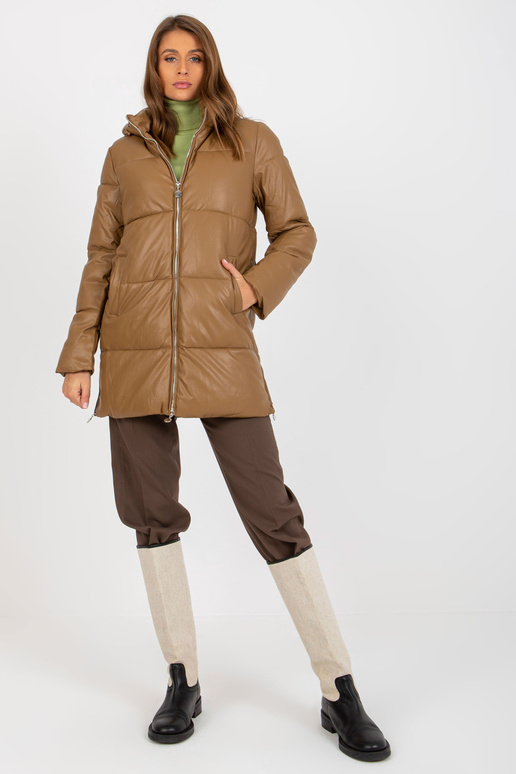 Camel Eco-Leder-Winterjacke s...
