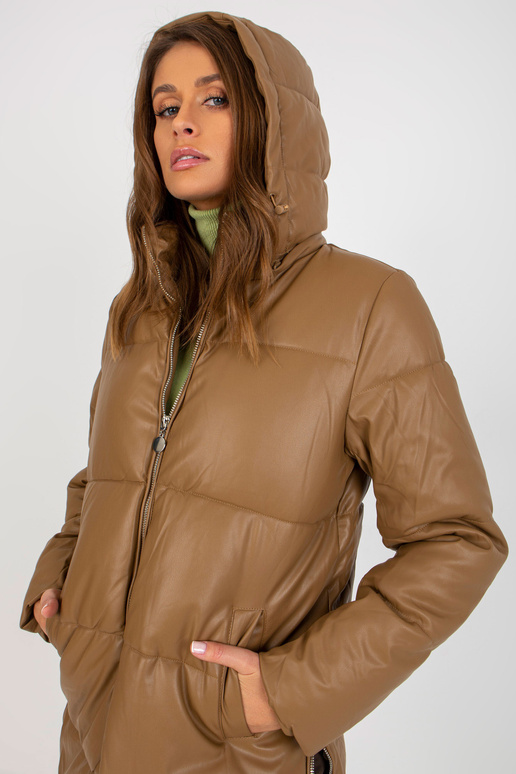 Camel Eco-Leder-Winterjacke s...