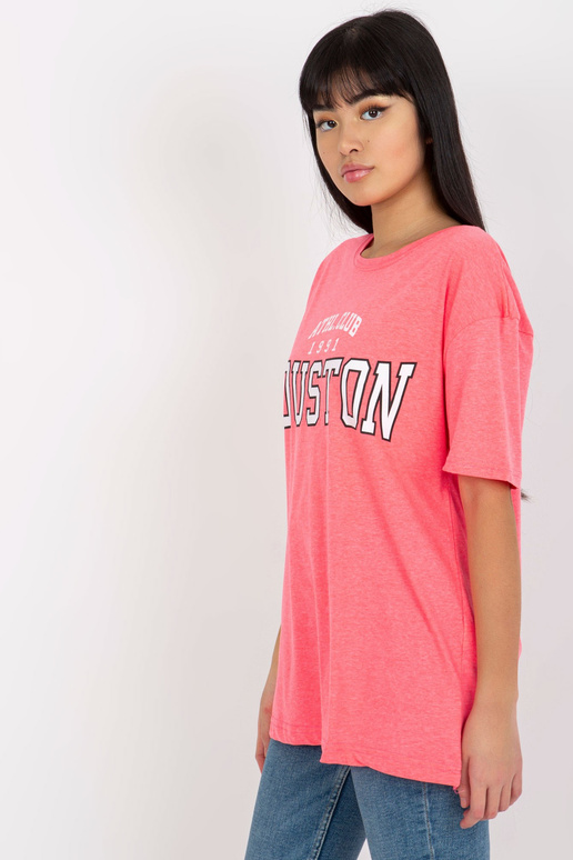 Fluo růžové volné dámské tričko s... Fluo růžové volné dámské tričko s...