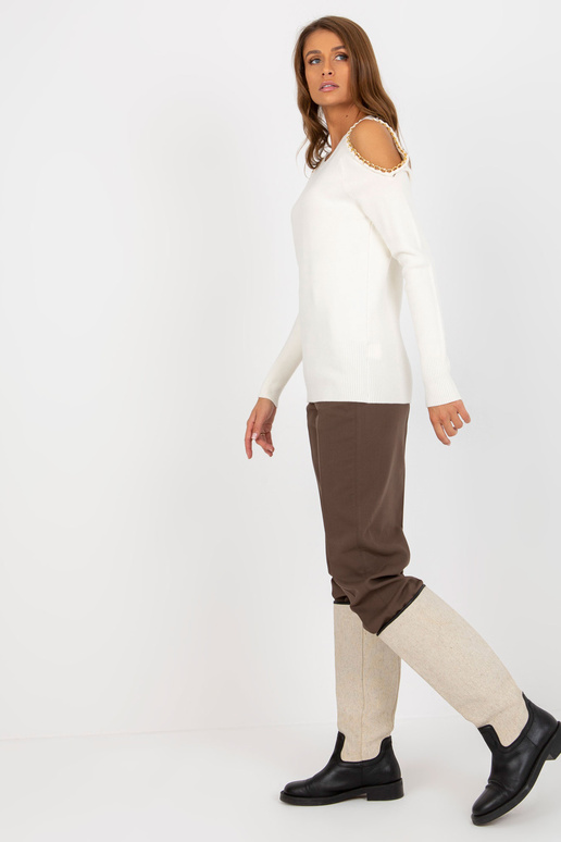 Ecru svetr s Nackten Schultern und...