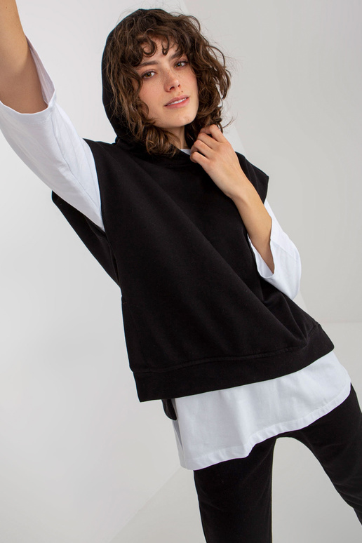 Černý třídílný ležérní set s kalhotami