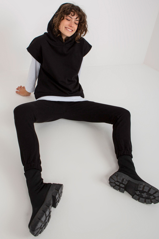 Černý třídílný ležérní set s kalhotami