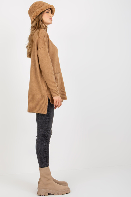 Velbloudí dlouhý oversize svetr s...
