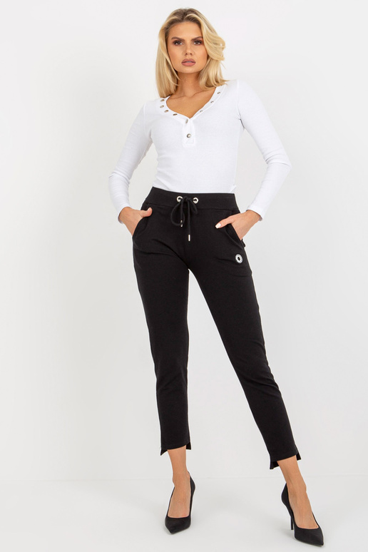 Černé dámské tepláky s vázáním