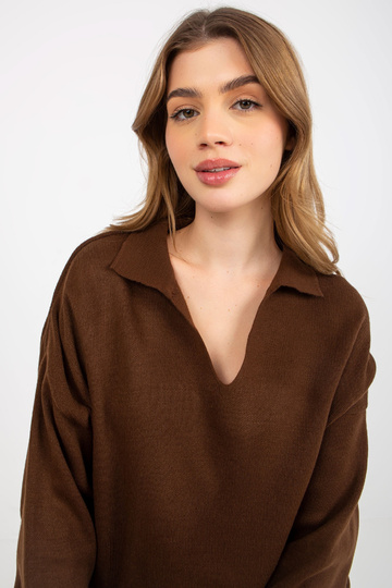 Tmavě hnědý hladký oversize... 2