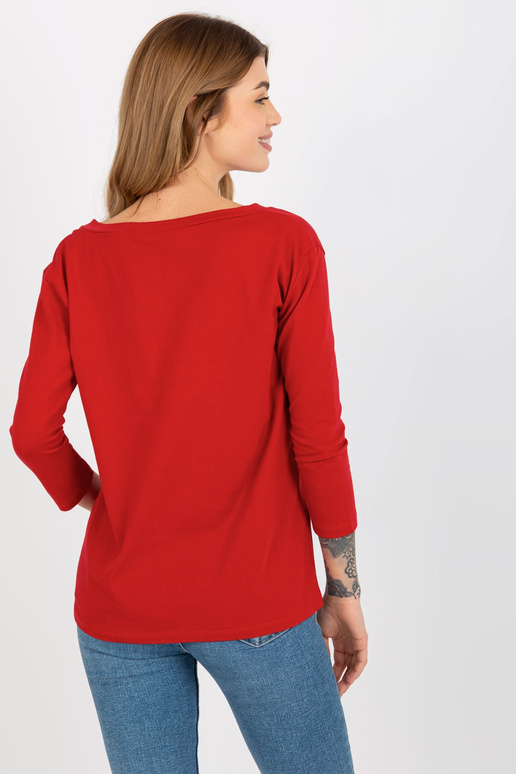 Základní červená bavlněná halenka s...