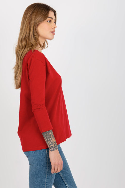 Základní červená bavlněná halenka s...