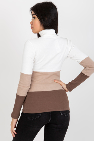 Ecru-hnědá žebrovaná...