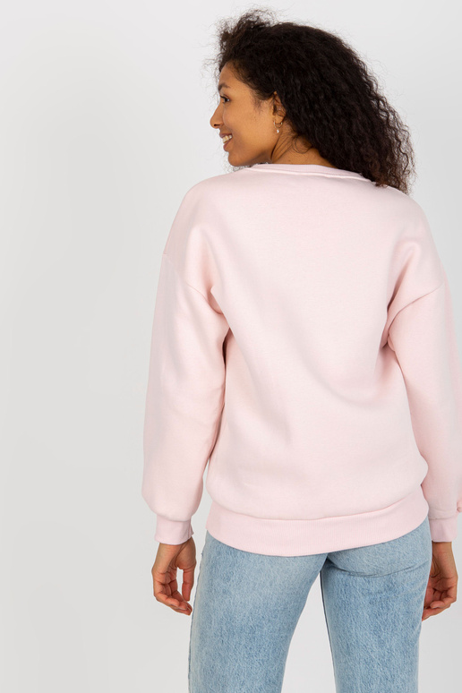 Světle růžová oversize mikina s potiskem