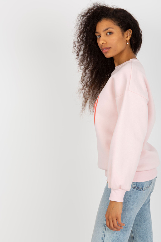 Světle růžová oversize mikina s potiskem