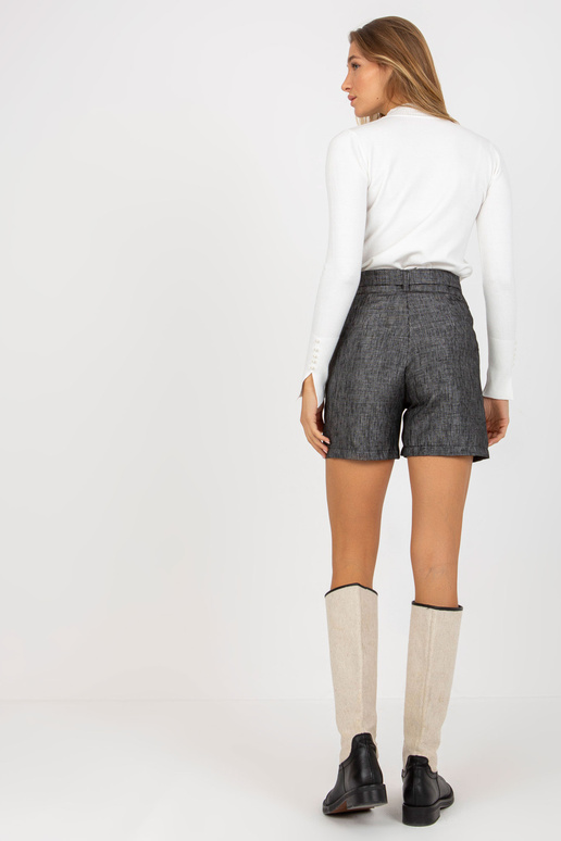 Tmavě šedé dámské elegantní šortky s...