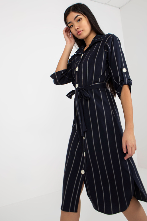 Proužkované košilové šaty v...